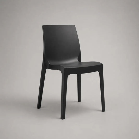 Chaise en polypropylène noir 50 × 53 × 82 cm